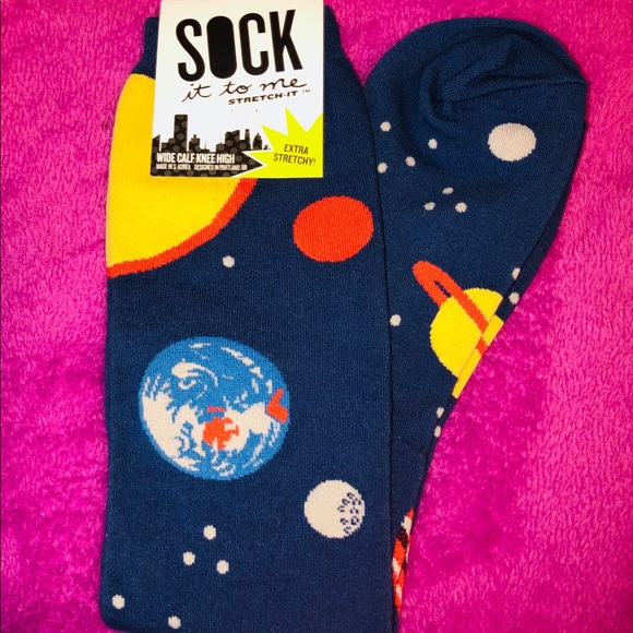 sock it to me Accessories - Sock It To Me Wide Calf Planets Knee High Socks
